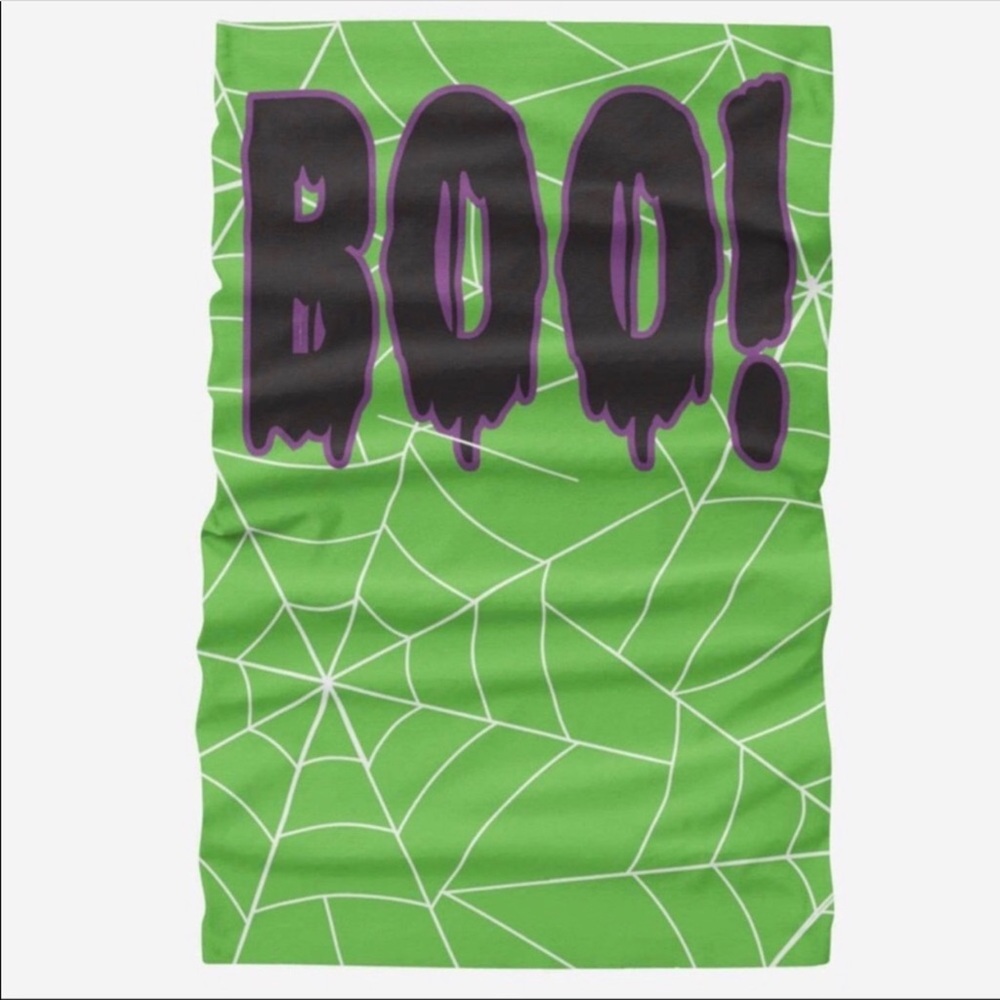 HALLOWEEN BOO! neck gaiter wristband headband and ponytail holder NWT